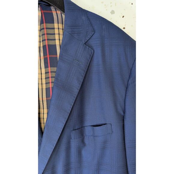 Tom James By RC Sport Coat Blazer Blue Plaid Single Vented - Picture 10 of 11